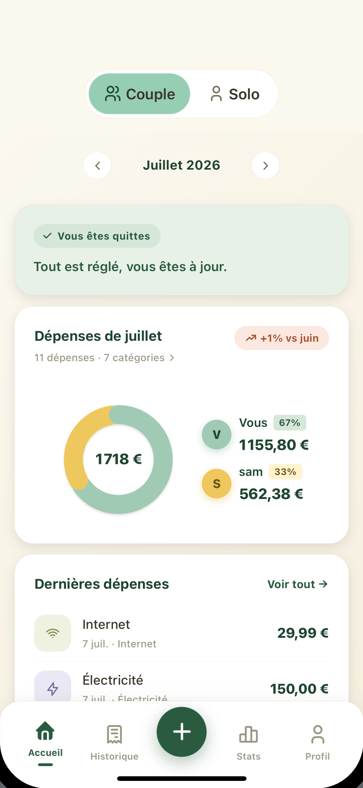 Kopika — accueil en vue Couple, « vous êtes quittes »