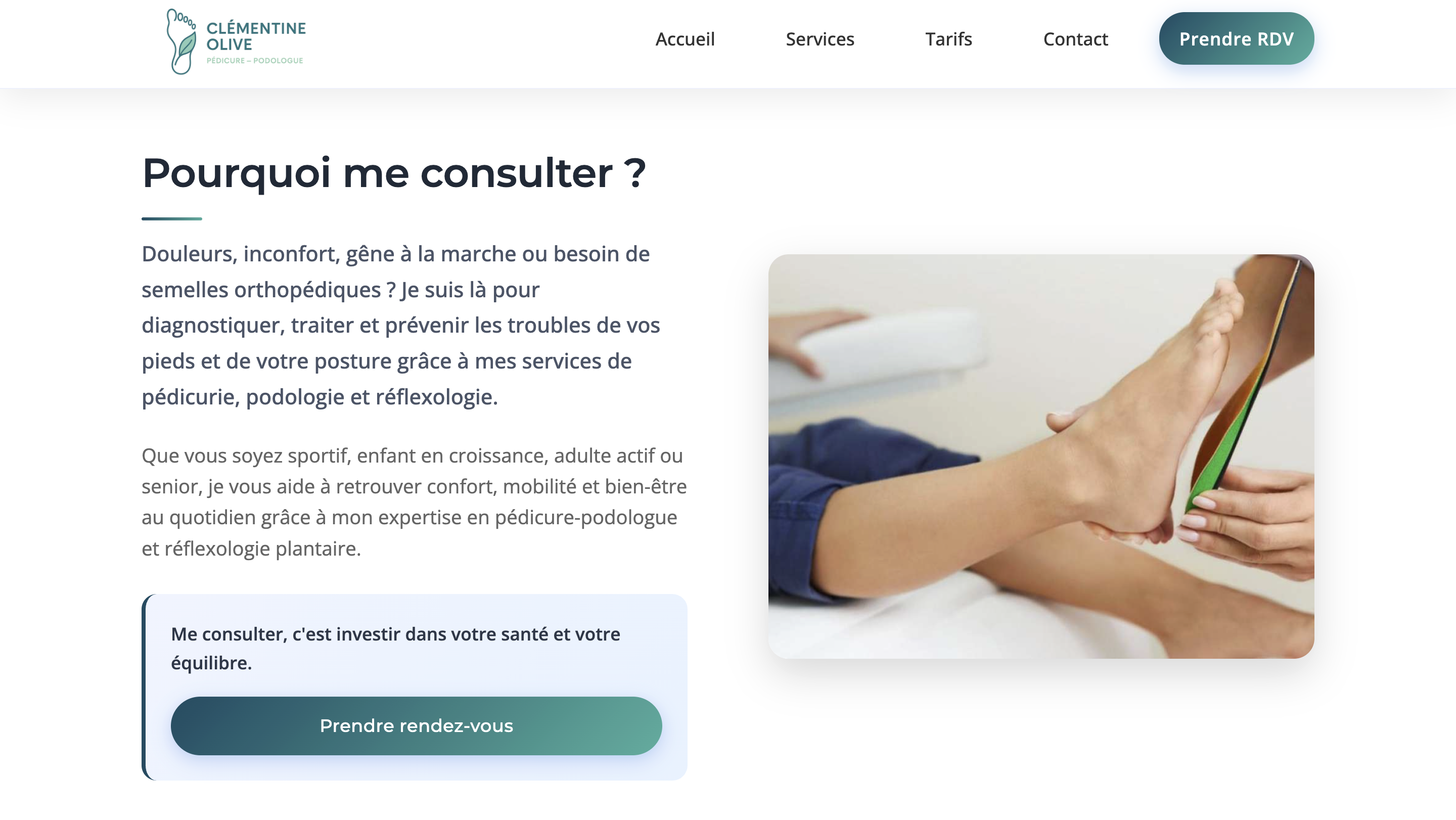 Cabinet de podologie — site